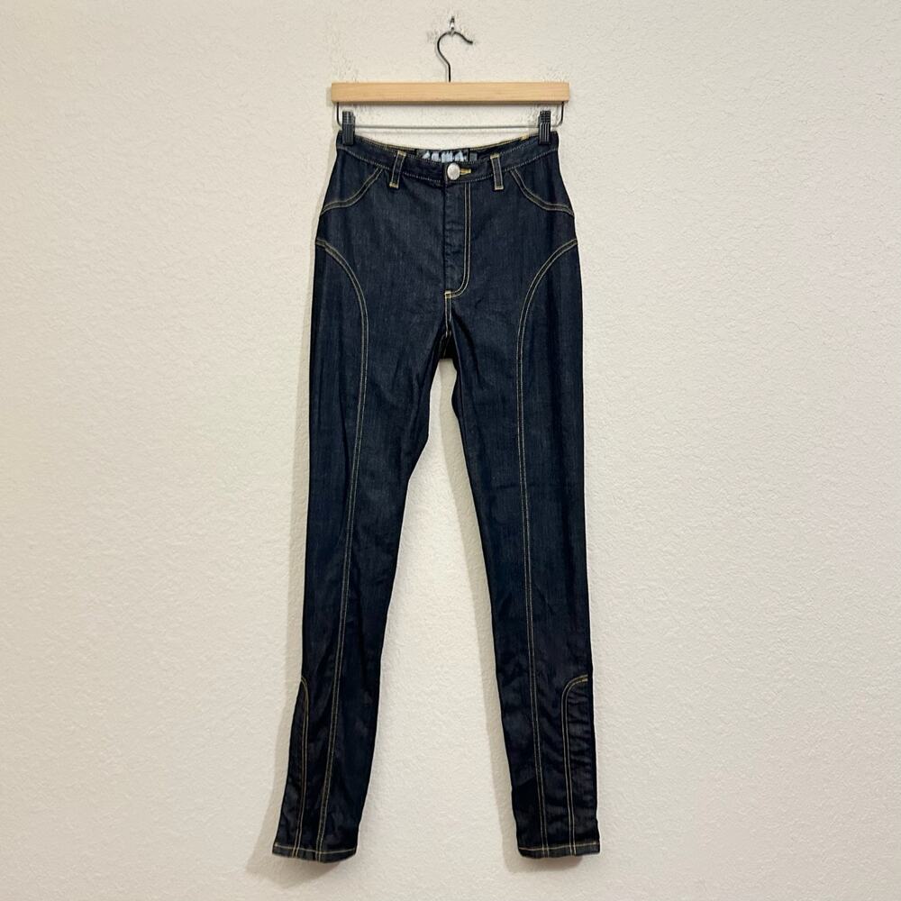 L.A.M.B. GWEN STEFANI Skinny Jeans Dark Indigo Denim Ankle Zip Y2K